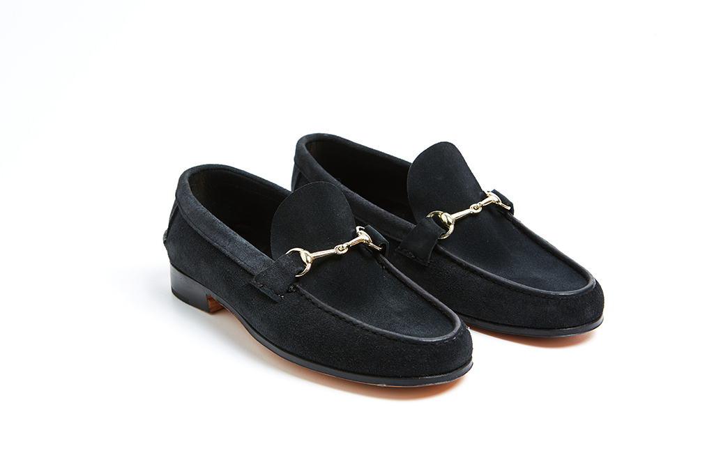 Mocasín Horsebit Gamuzón Azul Marino